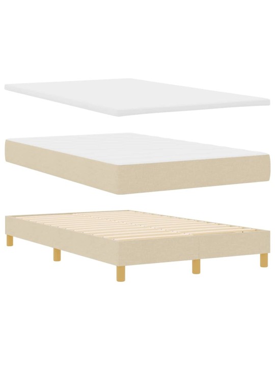 Kontinentālā gulta ar matraci krēmkrāsa 120 x 200 cm audums