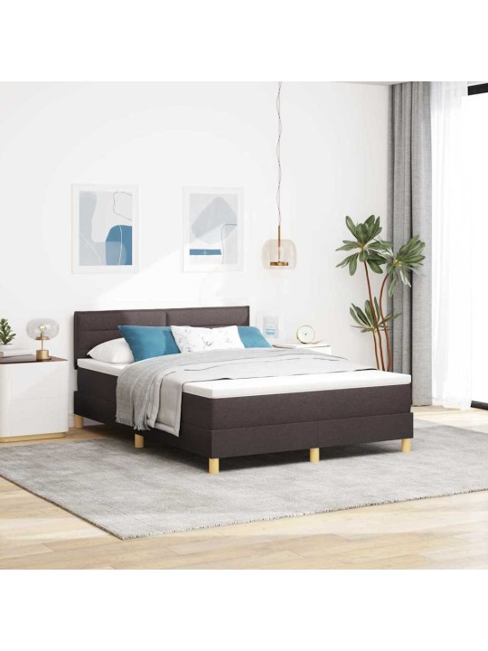 Kontinentālā gulta ar matraci tumši brūna 140 x 200 cm audums
