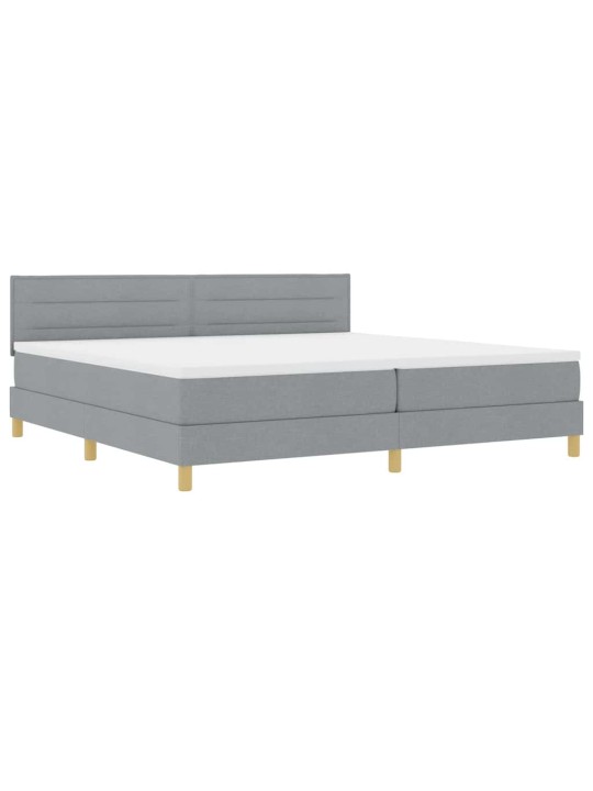 Kontinentālā gulta ar matraci gaiši pelēka 200 x 200 cm audums