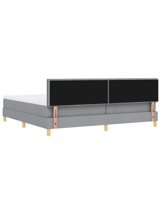 Kontinentālā gulta ar matraci gaiši pelēka 200 x 200 cm audums