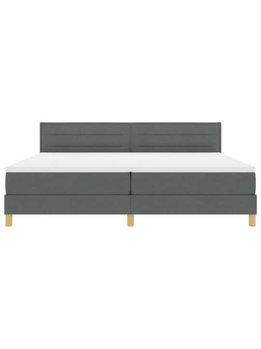 Kontinentālā gulta ar matraci tumši pelēka 200 x 200 cm audums