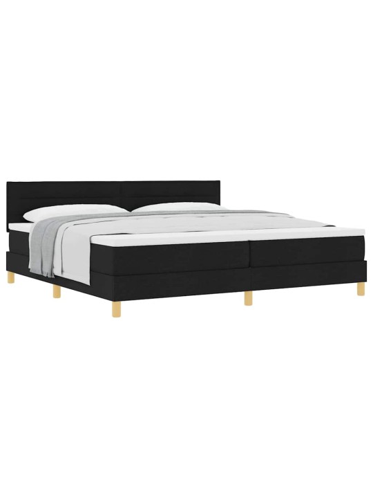 Kontinentālā gulta ar matraci melna 200 x 200 cm audums