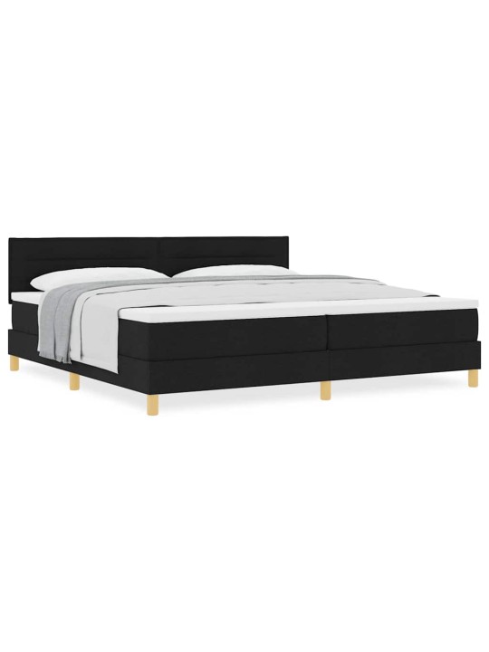 Kontinentālā gulta ar matraci melna 200 x 200 cm audums