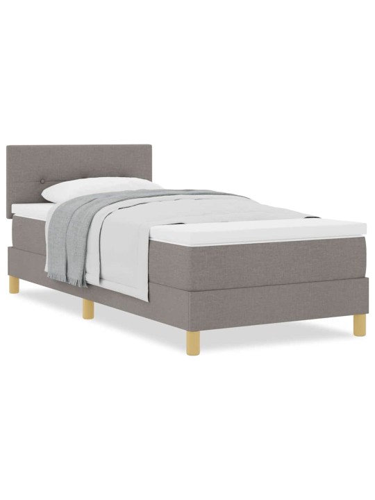 Kontinentālā gulta ar matraci pelēkbrūna 80 x 200 cm audums