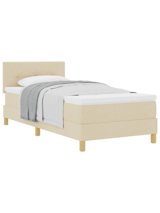 Kontinentālā gulta ar matraci krēmkrāsa 80 x 200 cm audums