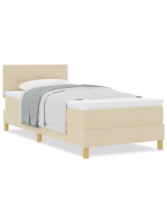 Kontinentālā gulta ar matraci krēmkrāsa 80 x 200 cm audums