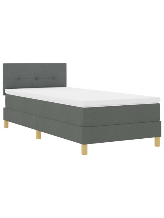 Kontinentālā gulta ar matraci tumši pelēka 90 x 190 cm audums