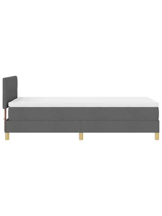 Kontinentālā gulta ar matraci tumši pelēka 90 x 190 cm audums