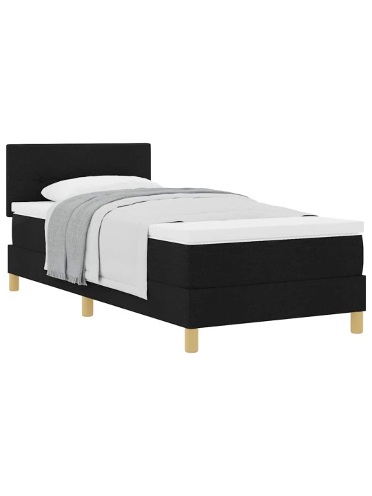 Kontinentālā gulta ar matraci melna 90 x 200 cm audums