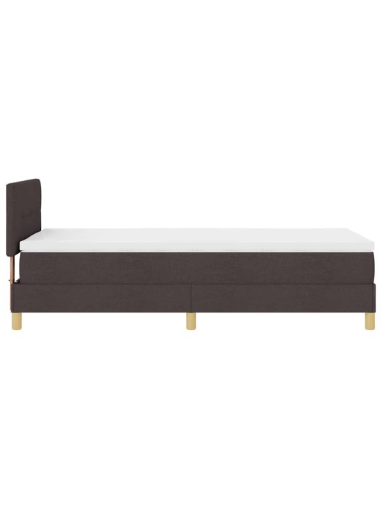 Kontinentālā gulta ar matraci tumši brūna 90 x 200 cm audums