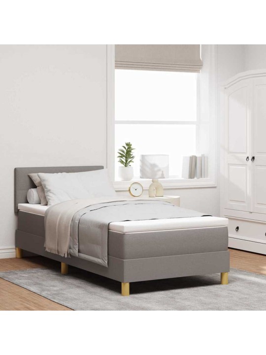 Kontinentālā gulta ar matraci pelēkbrūna 90 x 200 cm audums