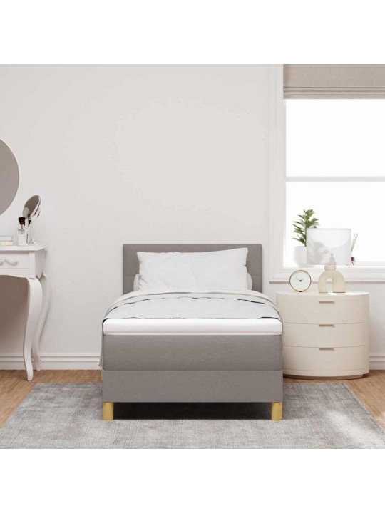 Kontinentālā gulta ar matraci pelēkbrūna 90 x 200 cm audums