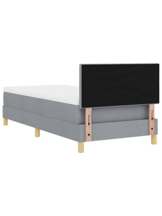 Kontinentālā gulta ar matraci gaiši pelēka 100 x 200 cm audums