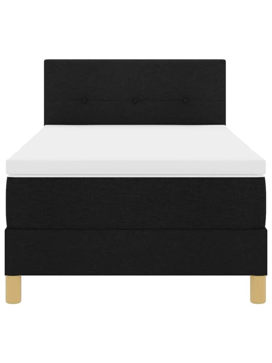 Kontinentālā gulta ar matraci melna 100 x 200 cm audums