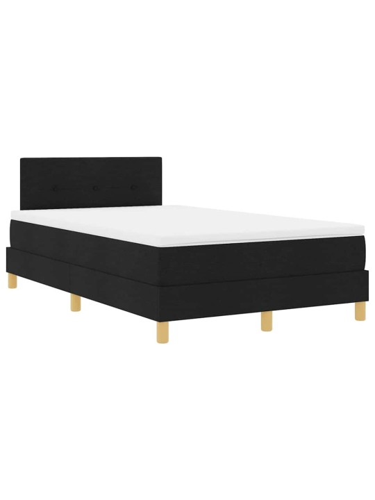 Kontinentālā gulta ar matraci melna 120 x 190 cm audums