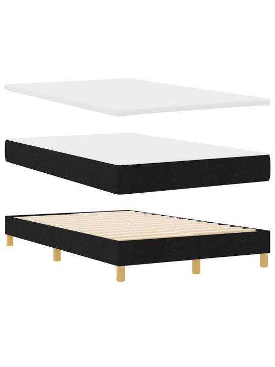 Kontinentālā gulta ar matraci melna 120 x 190 cm audums