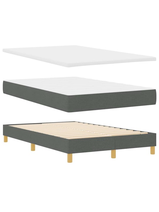 Kontinentālā gulta ar matraci tumši pelēks 120 x 200 cm audums