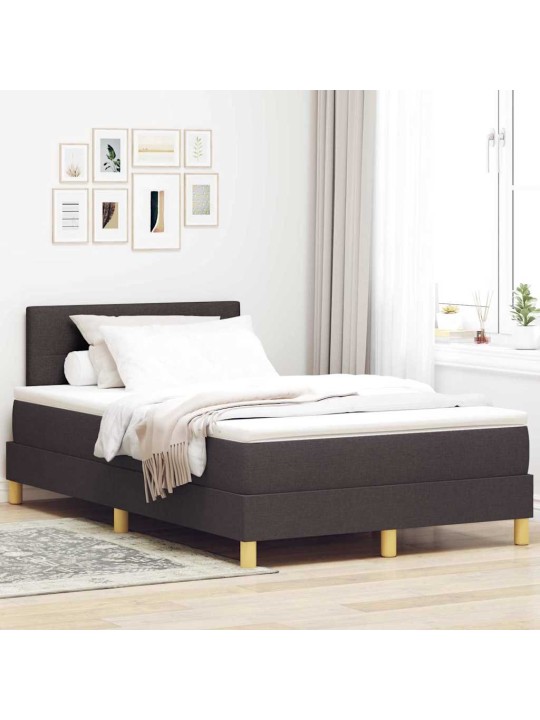 Kontinentālā gulta ar matraci tumši brūna 120 x 200 cm audums
