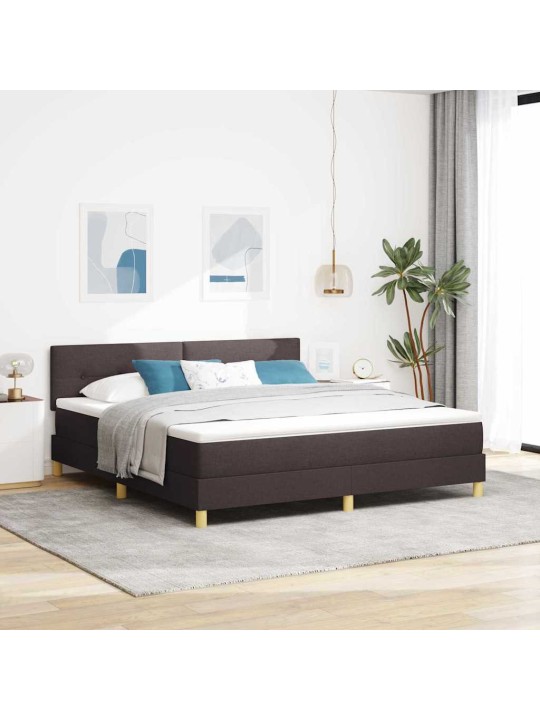 Kontinentālā gulta ar matraci tumši brūna 180 x 200 cm audums