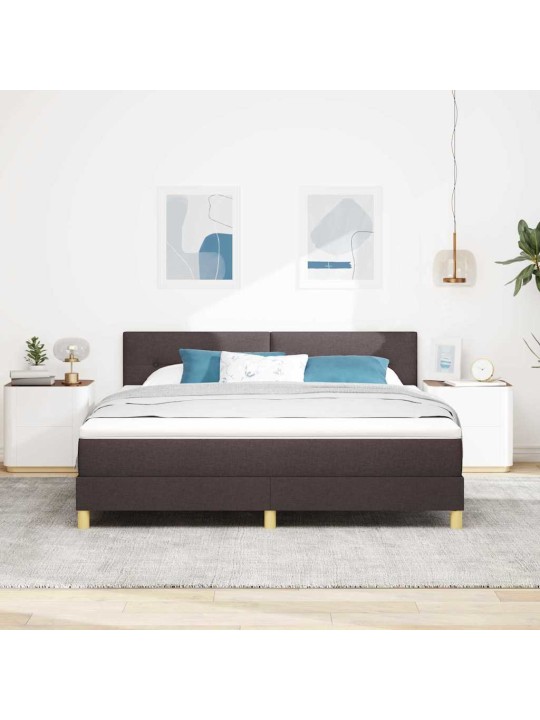 Kontinentālā gulta ar matraci tumši brūna 180 x 200 cm audums