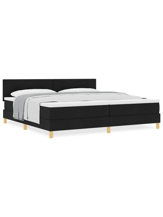 Kontinentālā gulta ar matraci melna 200 x 200 cm audums