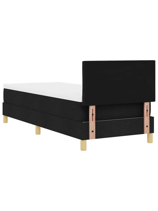 Kontinentālā gulta ar matraci melna 80 x 200 cm audums