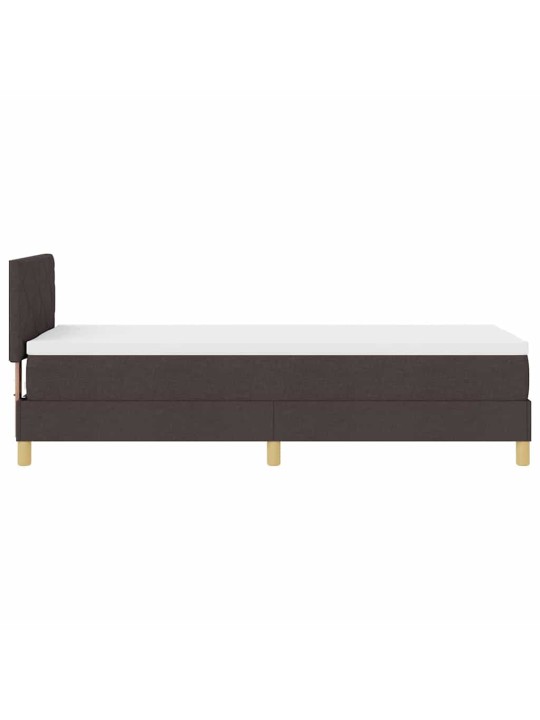 Kontinentālā gulta ar matraci tumši brūna 80 x 200 cm audums