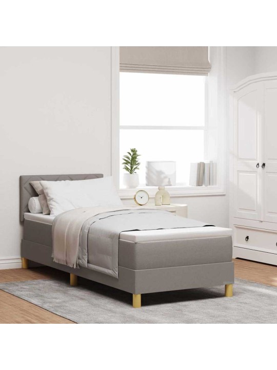 Kontinentālā gulta ar matraci pelēkbrūna 80 x 200 cm audums