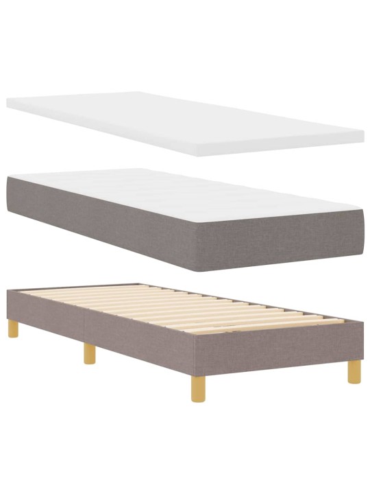 Kontinentālā gulta ar matraci pelēkbrūna 80 x 200 cm audums