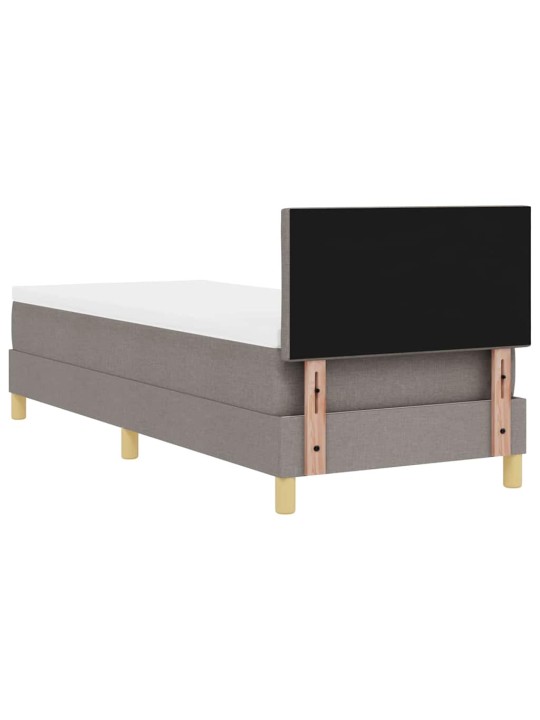 Kontinentālā gulta ar matraci pelēkbrūna 80 x 200 cm audums