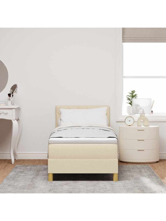Kontinentālā gulta ar matraci krēmkrāsa 80 x 200 cm audums
