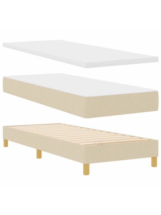 Kontinentālā gulta ar matraci krēmkrāsa 80 x 200 cm audums