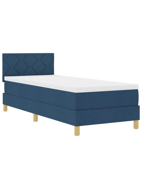 Kontinentālā gulta ar matraci zila 80 x 200 cm audums