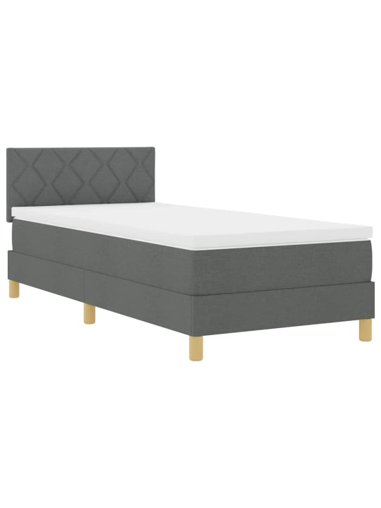 Kontinentālā gulta ar matraci tumši pelēks 90 x 200 cm audums