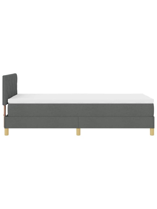 Kontinentālā gulta ar matraci tumši pelēks 90 x 200 cm audums
