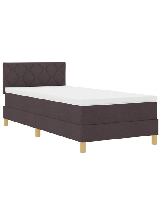 Kontinentālā gulta ar matraci tumši brūna 90 x 200 cm audums
