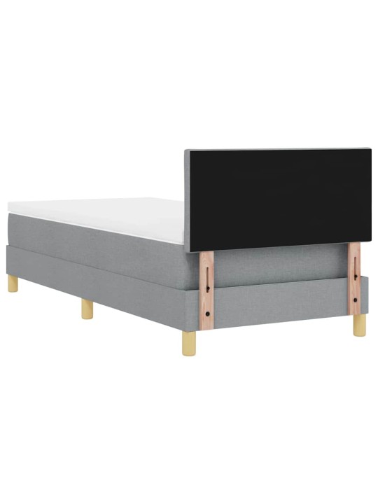 Kontinentālā gulta ar matraci gaiši pelēka 100 x 200 cm audums