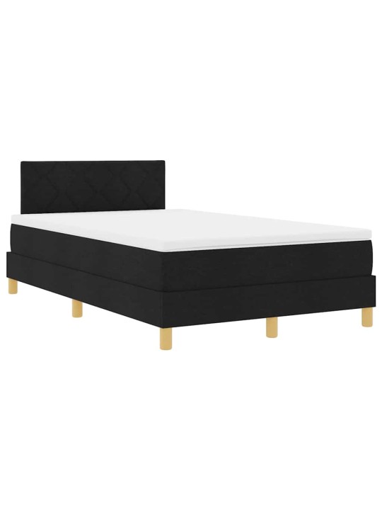 Kontinentālā gulta ar matraci melna 120 x 190 cm audums
