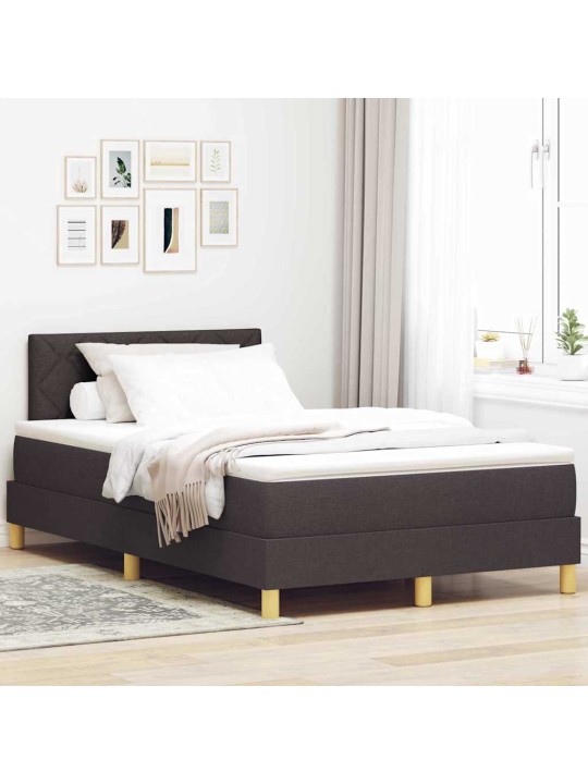 Kontinentālā gulta ar matraci tumši brūna 120 x 200 cm audums