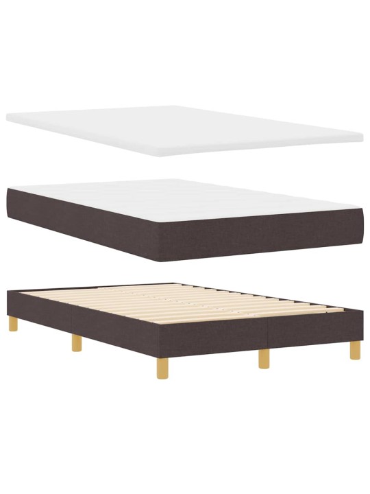 Kontinentālā gulta ar matraci tumši brūna 120 x 200 cm audums