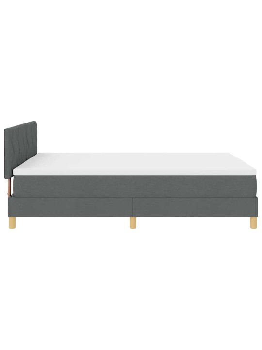 Kontinentālā gulta ar matraci tumši pelēka 140 x 190 cm audums