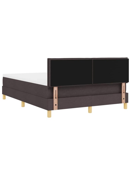 Kontinentālā gulta ar matraci tumši brūna 140 x 190 cm audums