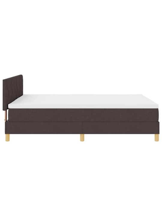 Kontinentālā gulta ar matraci tumši brūna 140 x 190 cm audums
