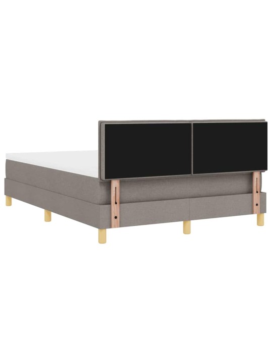 Kontinentālā gulta ar matraci pelēkbrūna 140 x 190 cm audums