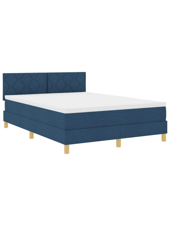 Kontinentālā gulta ar matraci zila 140 x 190 cm audums
