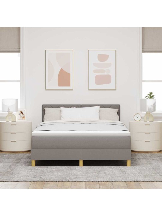 Kontinentālā gulta ar matraci pelēkbrūna 140 x 200 cm audums