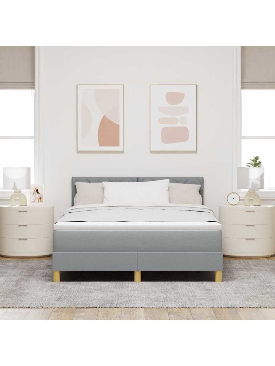 Kontinentālā gulta ar matraci gaiši pelēka 160 x 200 cm audums