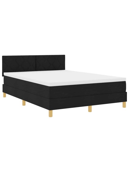 Kontinentālā gulta ar matraci melna 160 x 200 cm audums