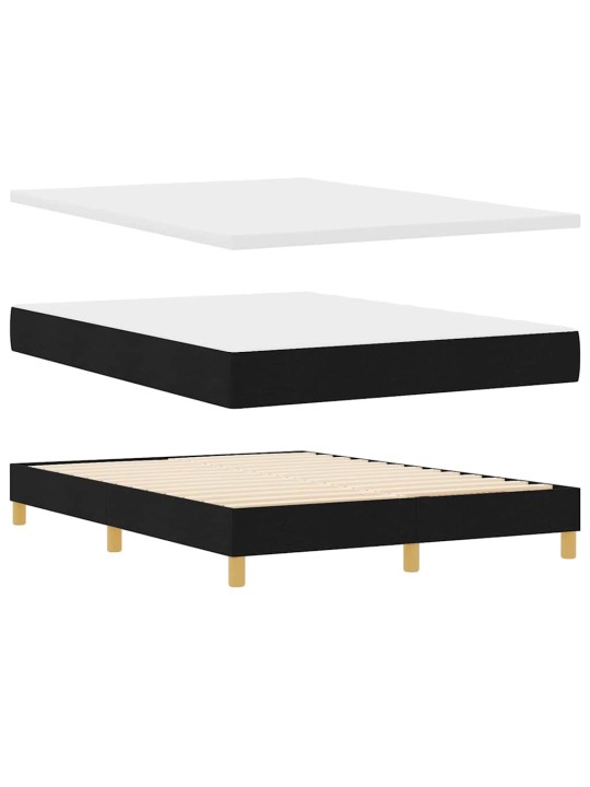 Kontinentālā gulta ar matraci melna 160 x 200 cm audums