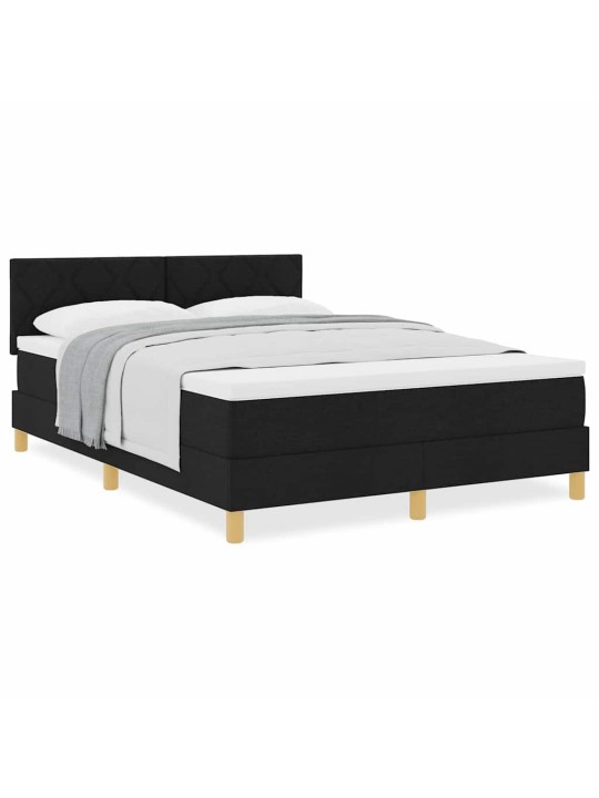 Kontinentālā gulta ar matraci melna 160 x 200 cm audums